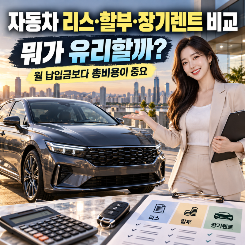 자동차 리스 할부 장기렌트 비교, 뭐가 유리한가