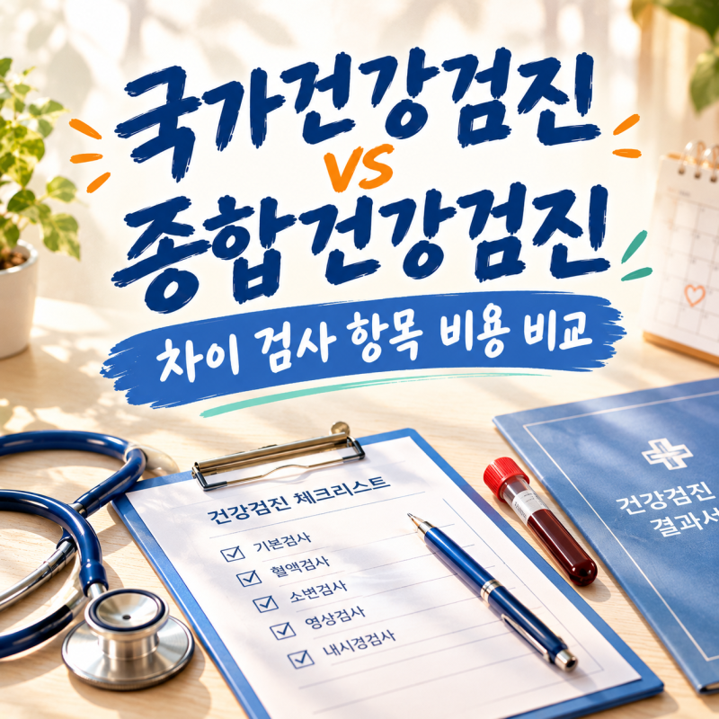 국가건강검진 vs 종합건강검진 차이 검사 항목 비용 비교