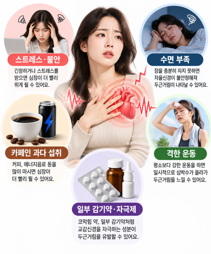 심장이 갑자기 두근거릴 때, 카페인 때문일까?스트레스·부정맥 신호 차이와 병원 가야 할 때