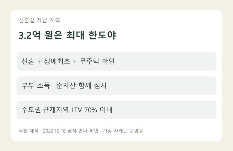 신혼부부 구입자금대출 3.2억, 수도권 집이면 계산이 달라지는 이유