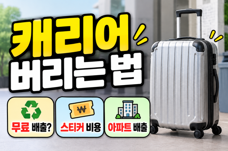 캐리어 버리는 법 총정리｜무료 배출 가능할까? 아파트·폐기물 스티커·비용