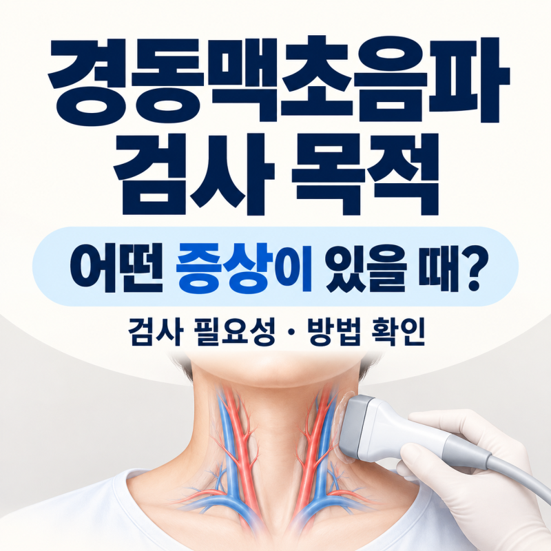 경동맥초음파 검사 목적은? 어떤 증상이 있을 때 받아야 할까?