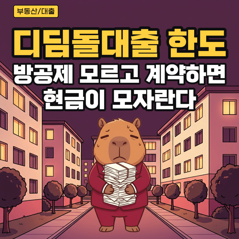 디딤돌대출 한도 계산, 방공제 빼면 서울 아파트는 얼마까지 받을 수 있을까