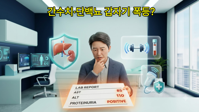 건강검진 간수치·단백뇨 갑자기 폭등했다면? | 전날 운동·감기약 때문에 수치 튀는 7가지 원....