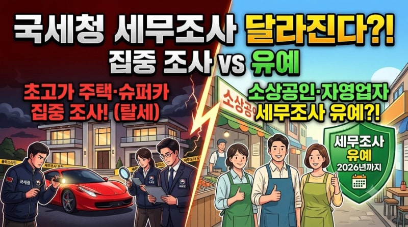 국세청 세무조사 달라진다? 초고가 주택 슈퍼카 집중 조사, 소상공인은 유예될까