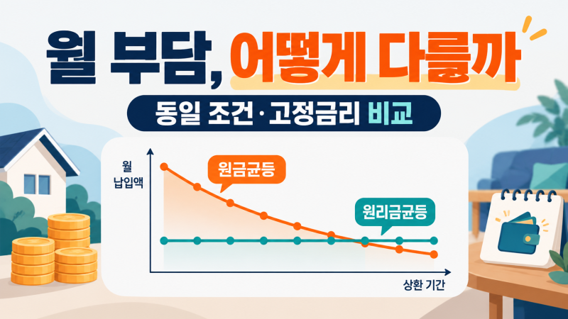 대출 원금균등·원리금균등상환, 월 납입액은 어떻게 다를까요