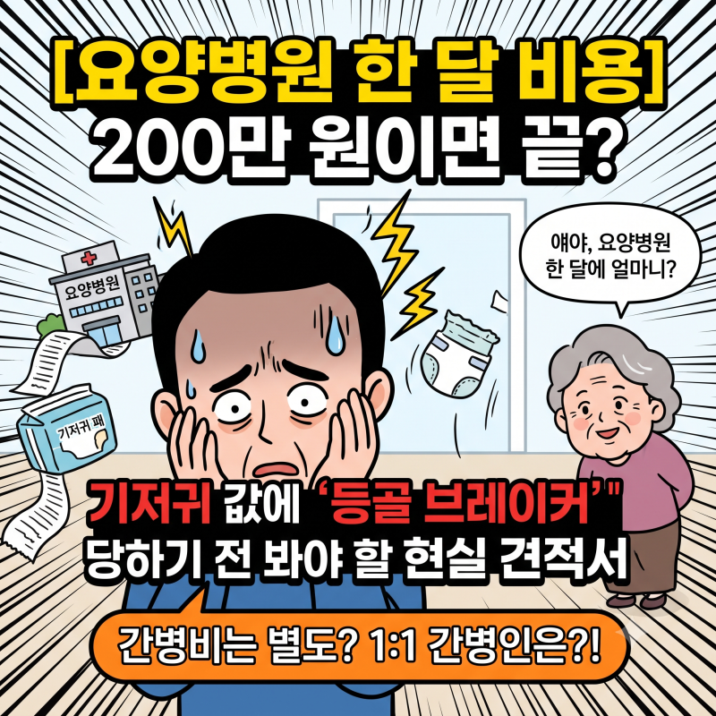 요양병원 한 달 비용 200만 원이면 끝? 기저귀 값에 '등골 브레이커' 당하기 전 봐야 할 현실 ....