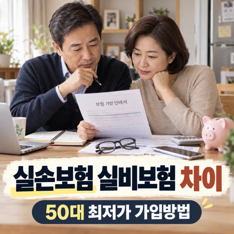 실손보험 실비보험 차이, 50대 최저가 가입방법과 보험료 비교