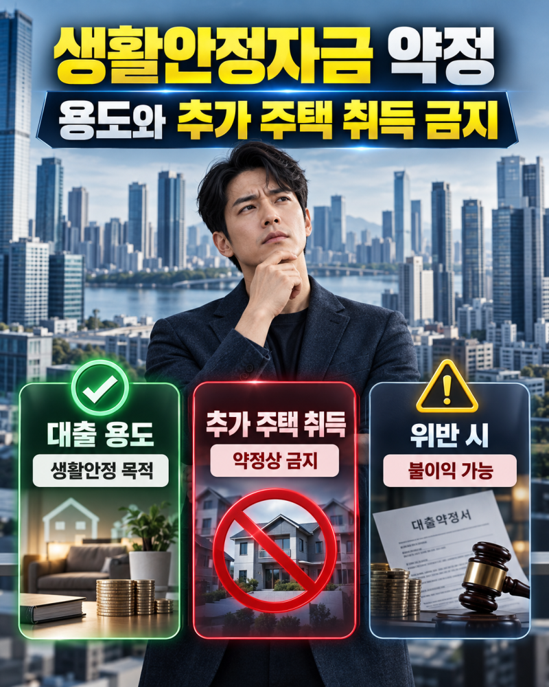 생활안정자금 약정위반 확인방법 추가 주택 매수 시 기준