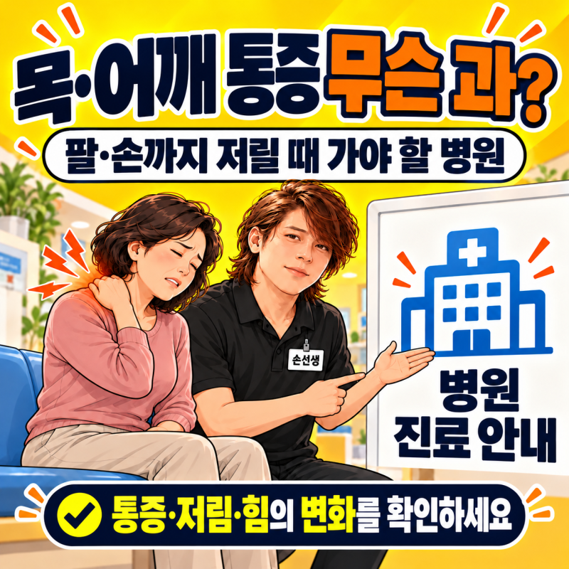 목·어깨 통증 무슨 과? 팔·손까지 저릴 때 가야 할 병원