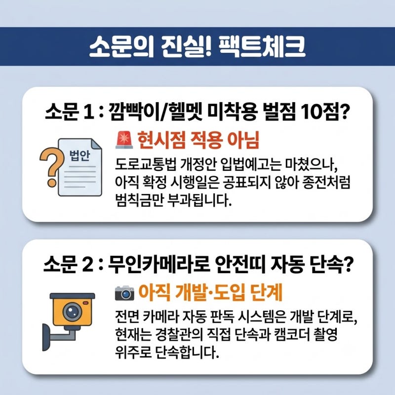 [10월 집중단속] 자동차,오토바이·전동킥보드 안전모 후면 카메라 적발 기준 (벌점 10점의 진....