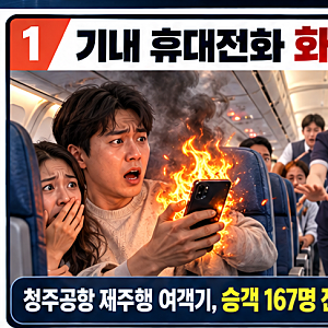 청주공항 제주항공 휴대전화 화재 167명 대피…보조배터리 기내 반입, 이제는 전면 금지해야 ....