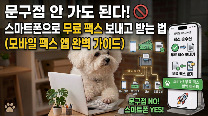 인쇄소 안 가도 된다! 스마트폰으로 무료 팩스 보내고 받는 법 (모바일 팩스 앱 완벽 가이드)