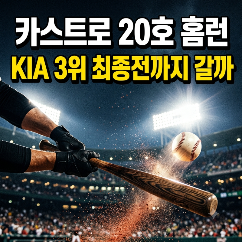 카스트로 20호 홈런, 김도영 44호와 KIA 준플레이오프 직행 조건