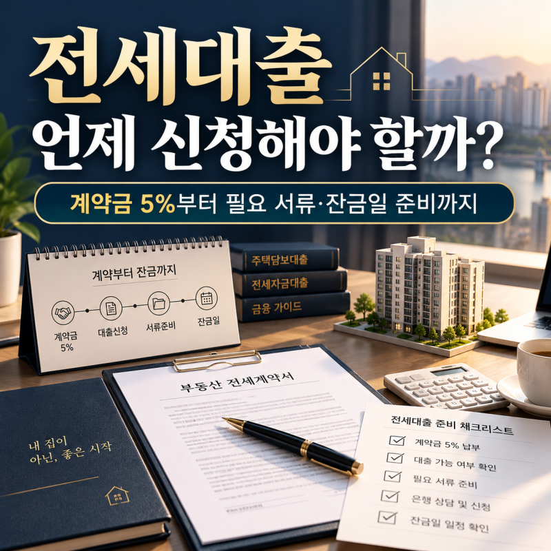 [전세대출 12편] 전세대출 언제 신청해야 할까? 계약금 5%부터 필요 서류·잔금일 준비까지