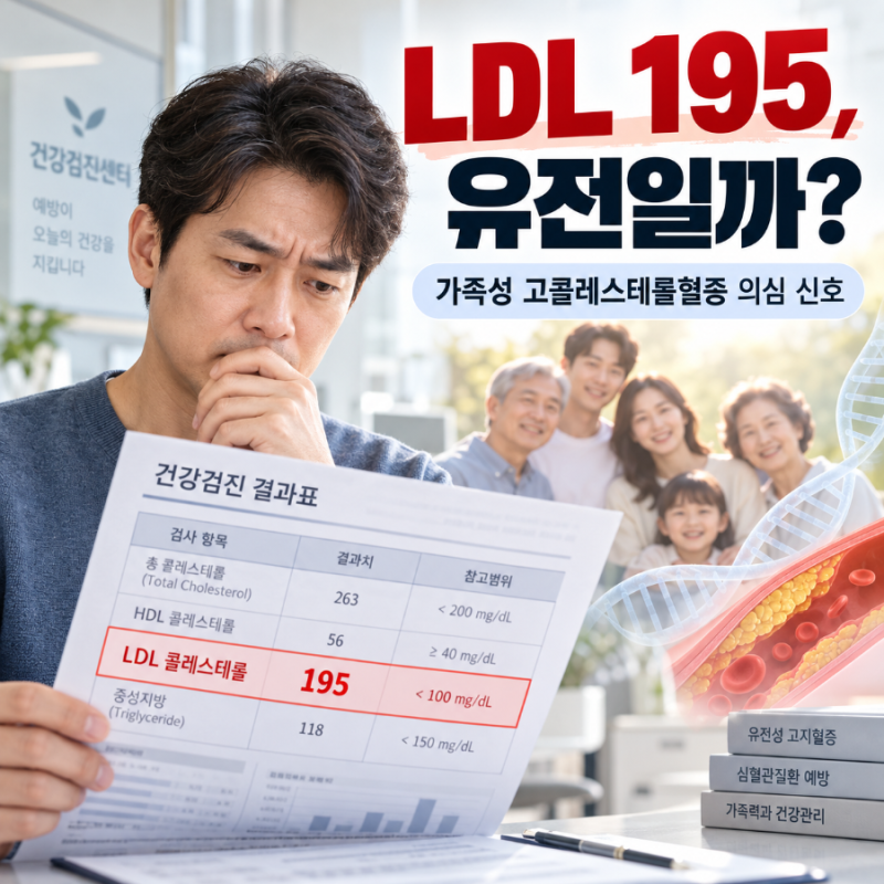 LDL 190이면 가족성 고콜레스테롤혈증일까? 가족력·유전검사까지 보는 이유