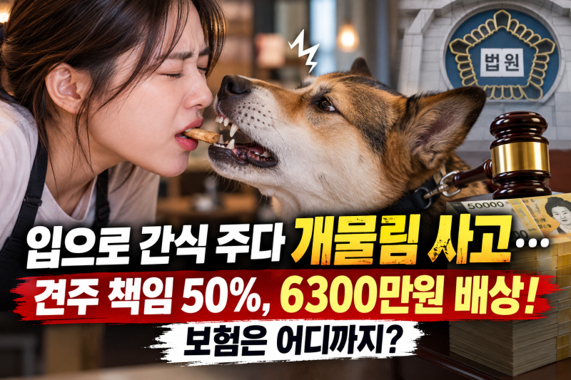 입으로 간식 주다 개물림 사고…견주 책임 50%, 6300만원 배상! 보험은 어디까지?