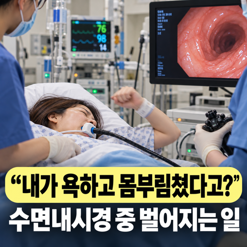 수면내시경 중 욕하고 난동 부리는 이유 수면마취중 역설적반응