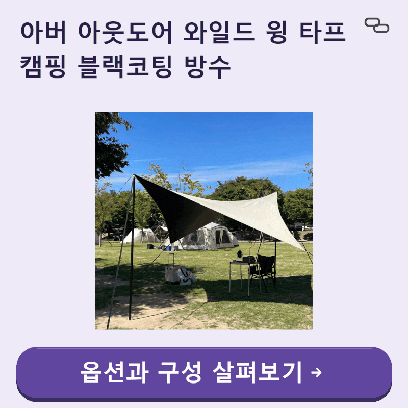[캠핑 필수템] 가성비 끝판왕! 아버 아웃도어 와일드 윙 타프 실사용 후기