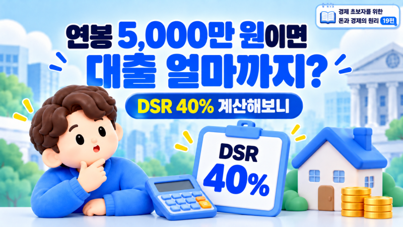 연봉 5,000만 원이면 대출 얼마까지? DSR 40% 계산해보니