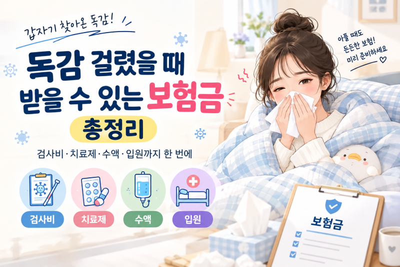 독감 걸렸을 때 받을 수 있는 보험금 총정리｜검사비·치료제·수액·입원까지 한 번에
