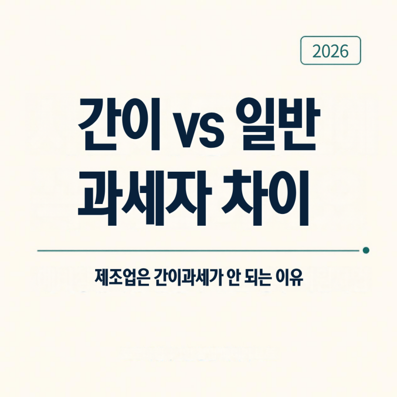 간이과세자 vs 일반과세자 차이｜제조업은 간이과세가 안 되는 이유 (2026)