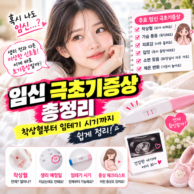 임신 극초기증상 총정리, 착상혈부터 임테기 시기까지 쉽게 정리