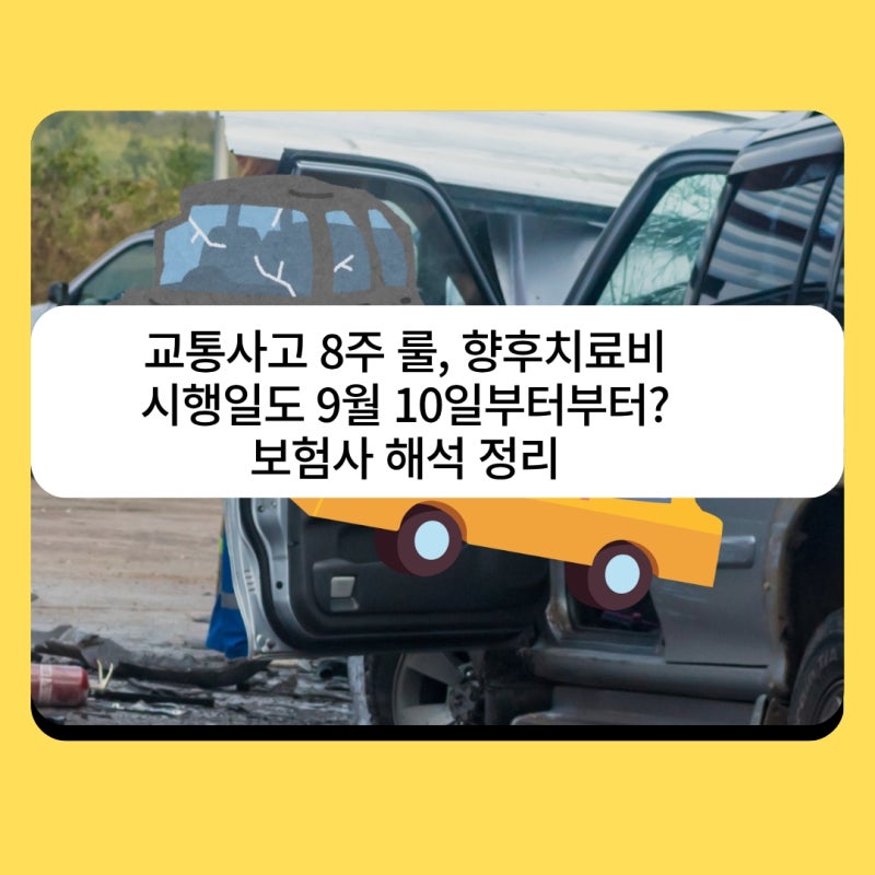 교통사고 8주 룰, 향후치료비 개정 시행일 동일하게 9월 10일부터? 보험사 해석 정리