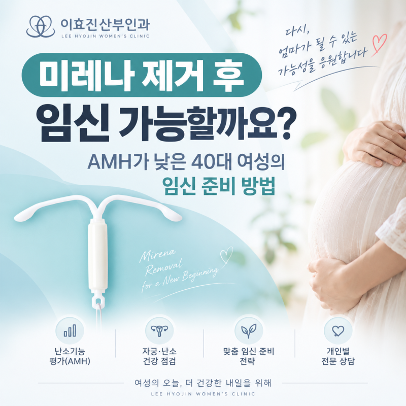 미레나 제거 후 임신 가능할까요? AMH가 낮은 40대 여성의 임신 준비 방법