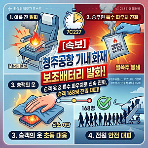 청주공항 제주항공 기내 화재 원인은 보조배터리? 승객 168명 대피 및 안전 수칙