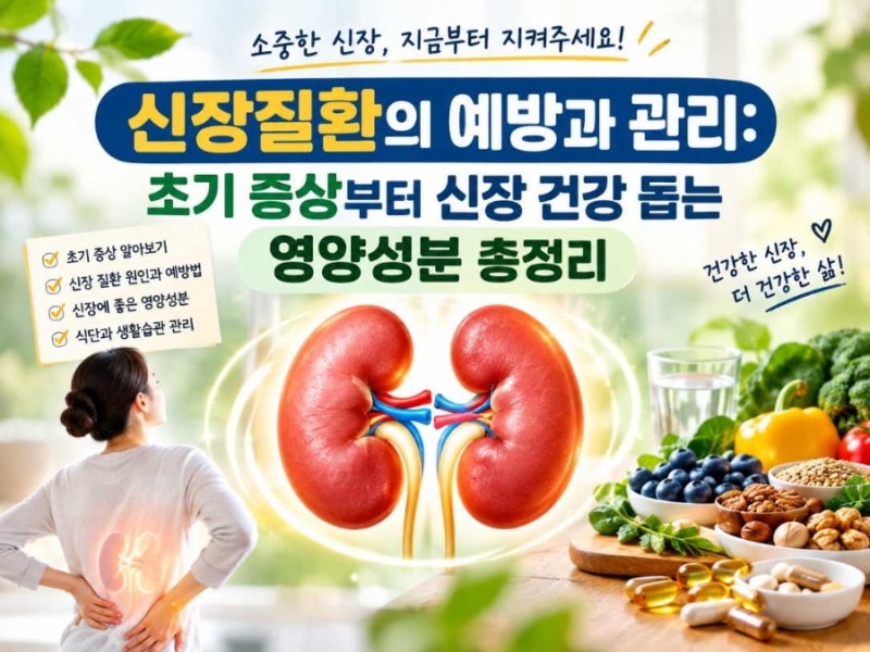 신장질환의 예방과 관리: 초기 증상부터 신장 건강 돕는 영양성분 총정리