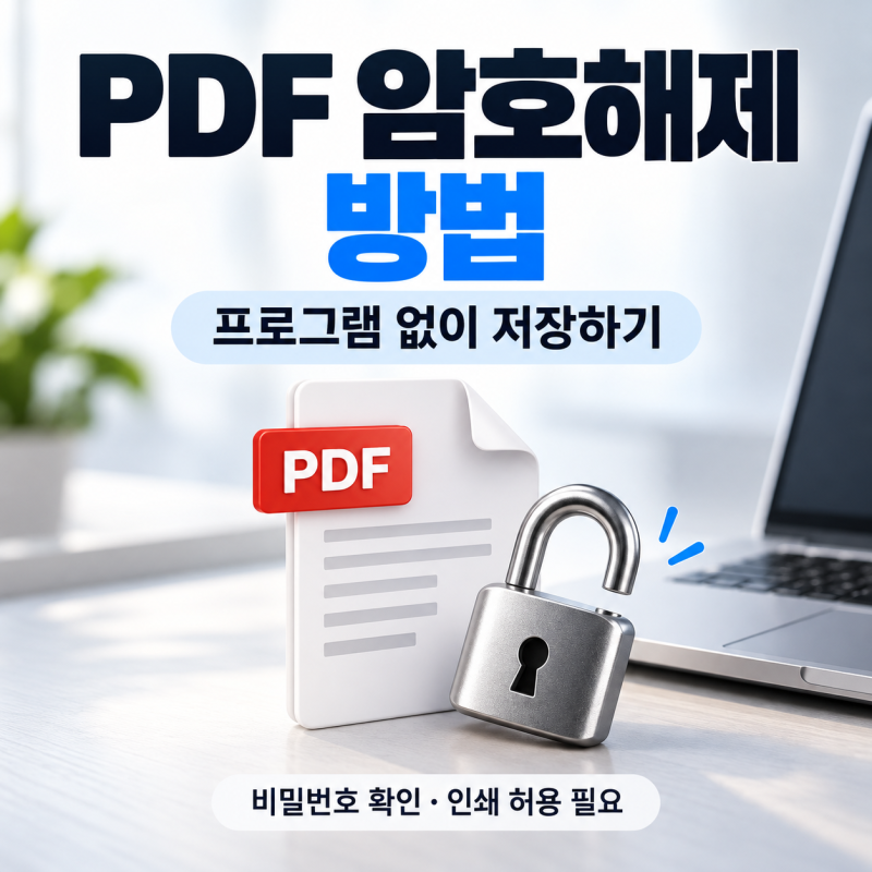 PDF 암호해제 방법, 프로그램 없이 보안 풀고 저장하기