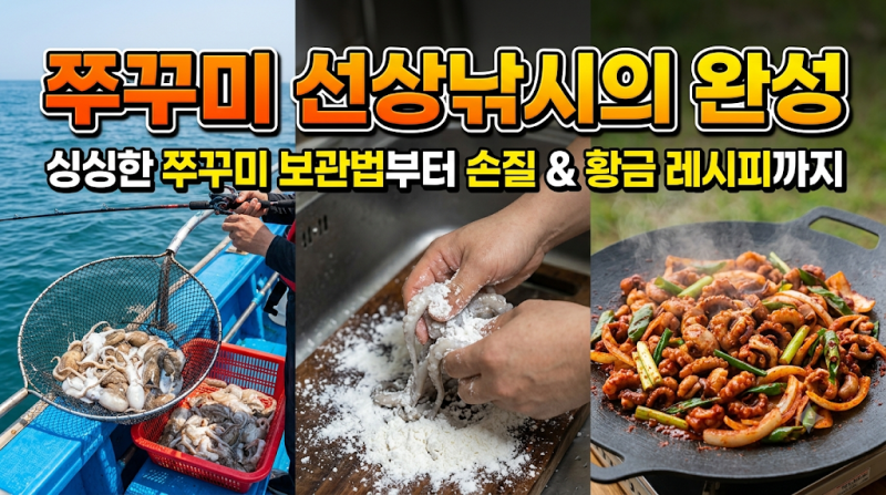 쭈꾸미 선상낚시의 완성: 싱싱한 쭈꾸미 보관법부터 손질 & 황금 레시피까지