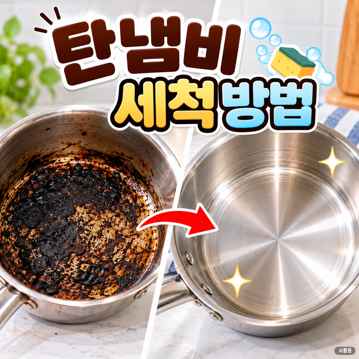 탄냄비 세척 방법, 눌어붙은 탄 자국 제거하는 법