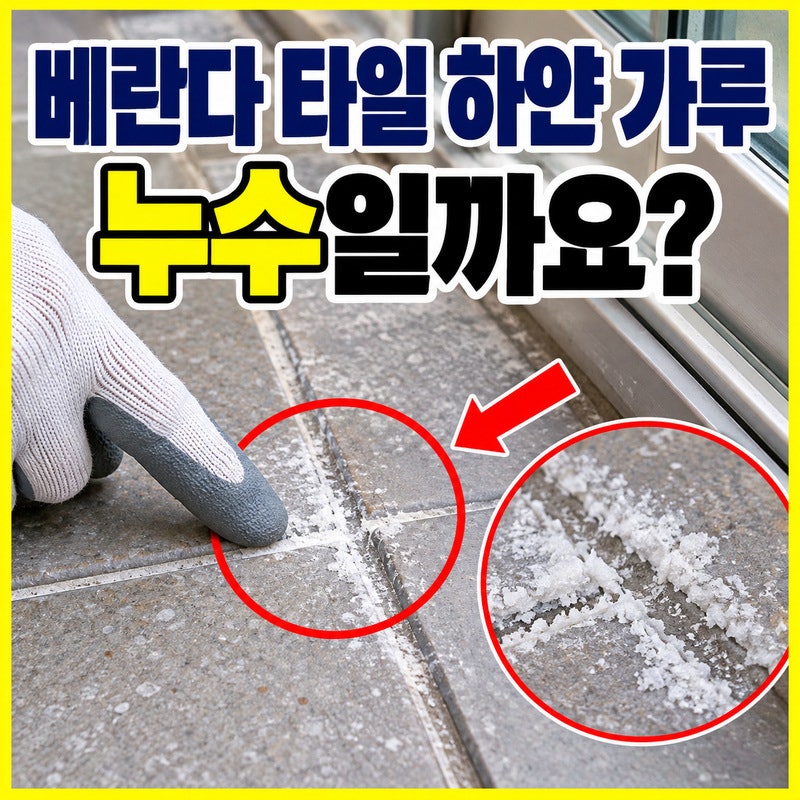 베란다 타일에 하얀 가루가 생기는 이유｜백화현상과 누수 구분하는 5가지