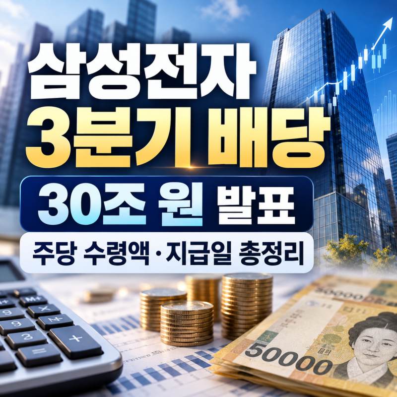삼성전자 3분기 배당금 30조 원 발표, 주당 수령액과 지급일 일정 총정리