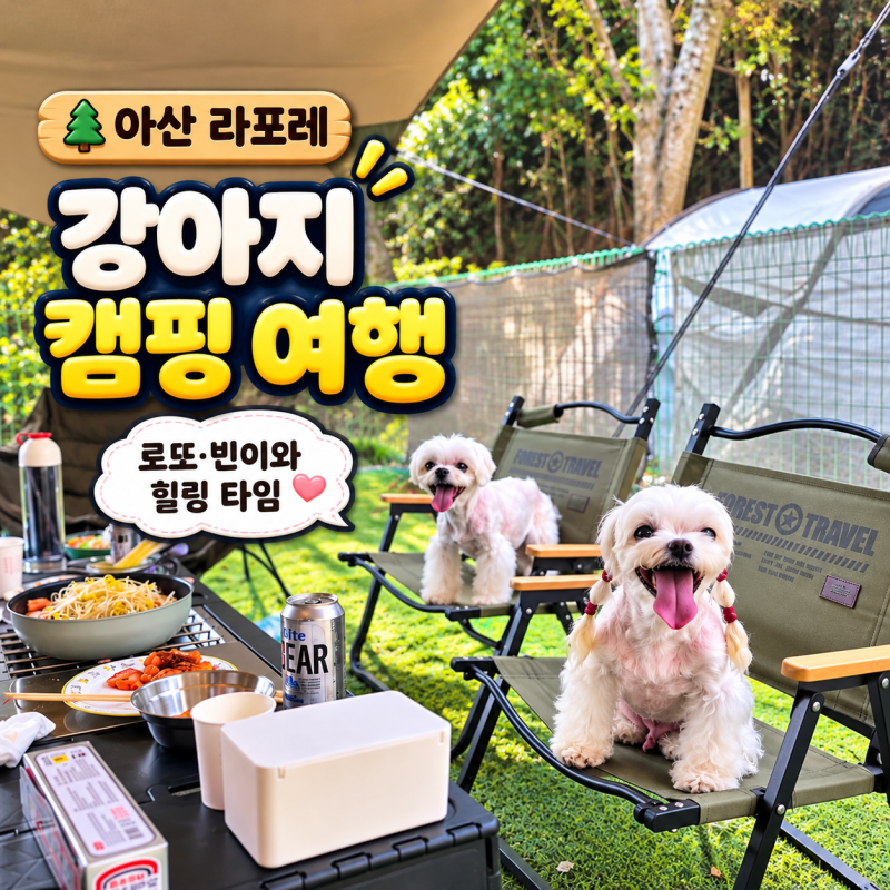 강아지 캠핑 추천, 아산 라포레 애견동반 캠핑 후기