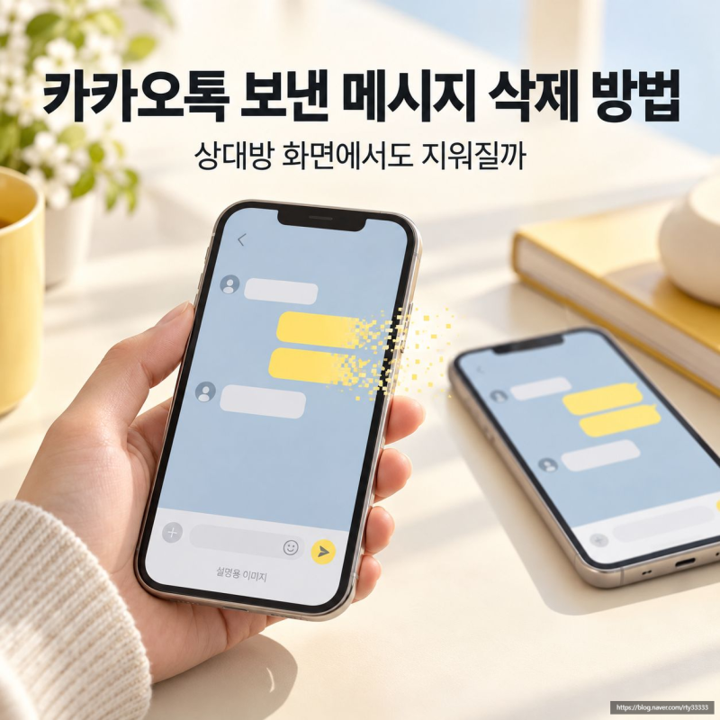 카카오톡 보낸 메시지 삭제 방법, 상대방 화면에서도 지워질까