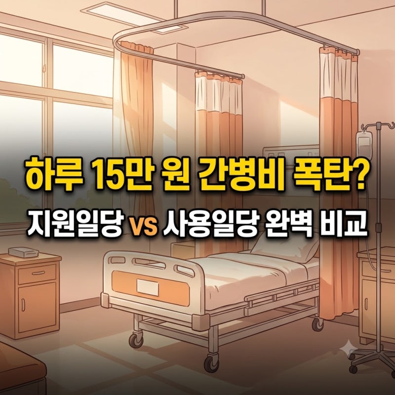 부모님 입원 시 한 달 450만 원 방어법! 간병인 지원일당 vs 사용일당 갱신형 팩트체크