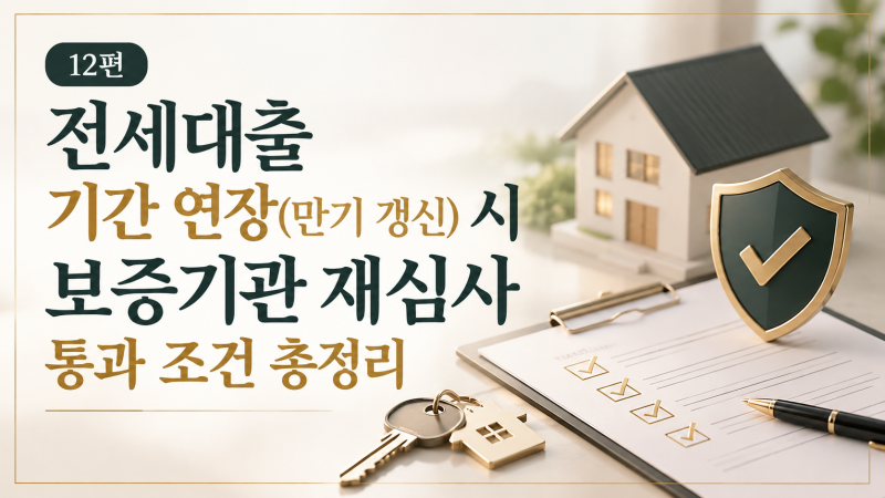 [12편]전세대출 기간 연장(만기 갱신) 시 보증기관 재심사 통과 조건 총정리