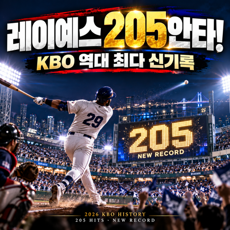 롯데 레이예스 205안타 신기록! 최원준 넘어 KBO 역대 단일 시즌 최다 안타, 사직에서 새 역사 ....