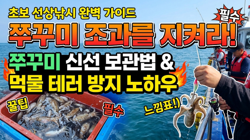 ⚓ 초보 선상낚시 완벽 가이드 쭈꾸미 조과를 지켜라! 쭈꾸미 신선 보관법 & 먹물 테러 방지 ....