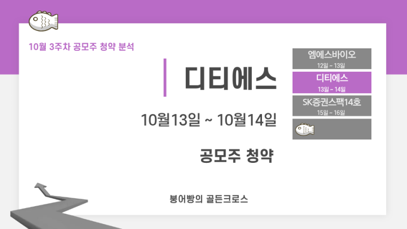 디티에스 수요예측 확정가 공시 18,500원 - 10월 3주차 공모주 청약일정