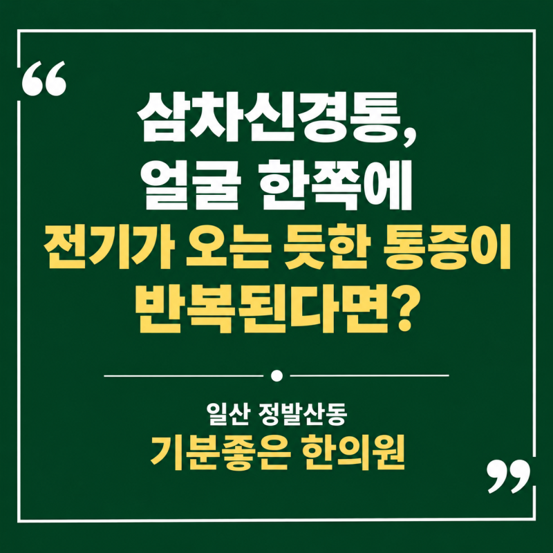 일산 삼차신경통 한의원, 얼굴 한쪽에 전기가 오는 듯한 통증이 반복된다면? 원인과 치료 방....