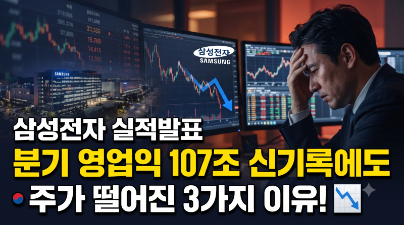 삼성전자 실적발표: 분기 영업익 107조 신기록에도 주가 떨어진 3가지 이유