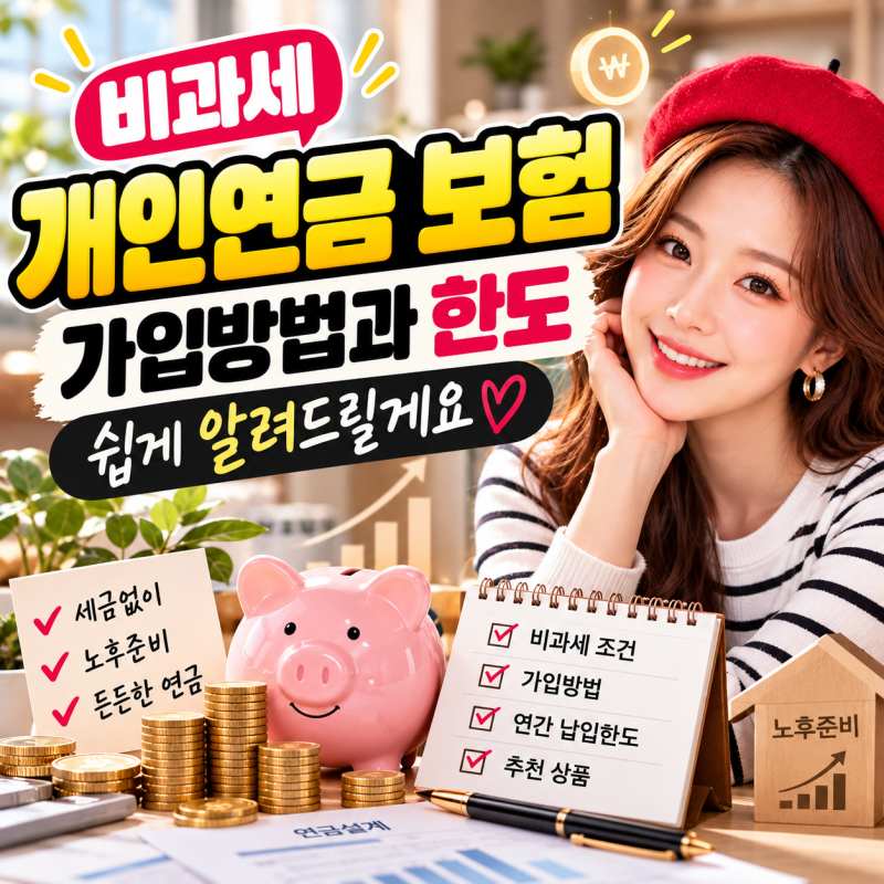 비과세 개인연금 보험 가입방법과 한도 쉽게 알려드릴게요