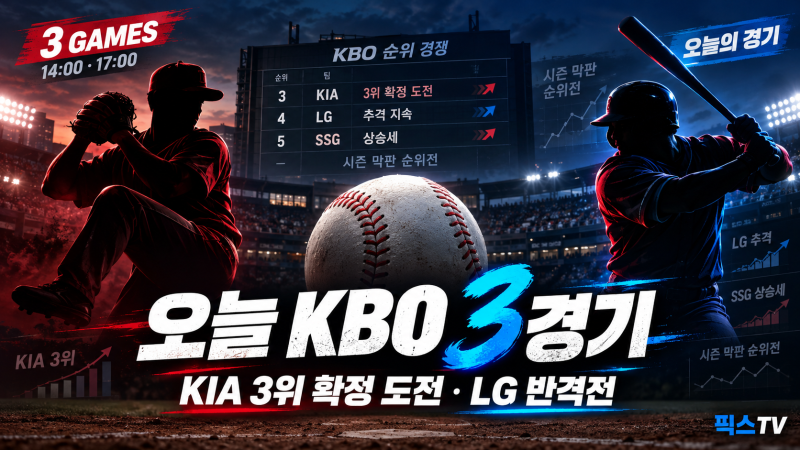 10월 10일 KBO 경기 일정, KIA 3위 확정 도전·LG 사직 반격전