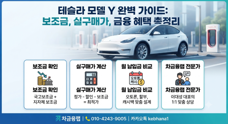 2026 테슬라 모델Y 보조금 얼마 받을까? 실구매가·잔금결제·오토론 총정리