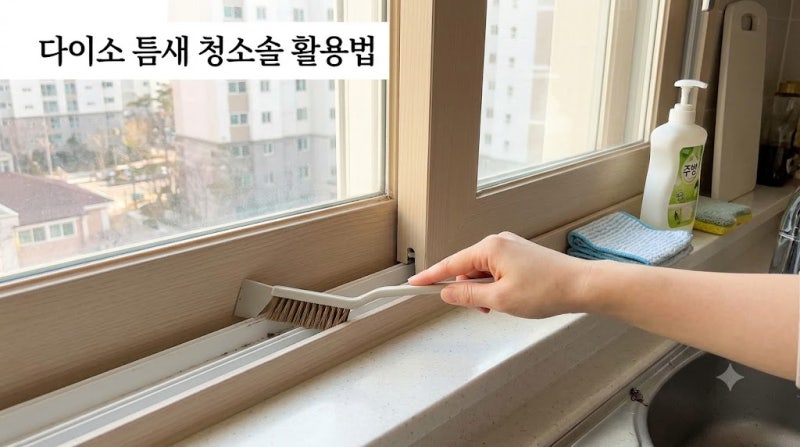 다이소 틈새 청소솔로 창틀 먼지와 싱크대 배수구 물때 싹 닦는 꿀팁
