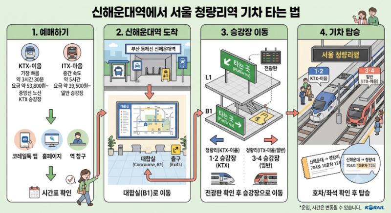 부산 해운대에서 강원도 서울 가는법 총정리 KTX 시외버스